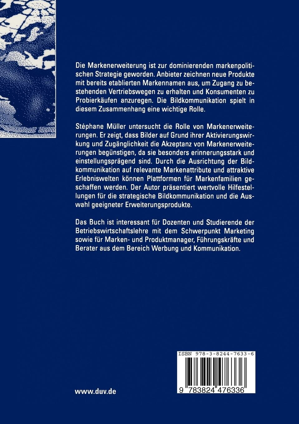 Rückseitencover Bildkommunikation als Erfolgsfaktor bei Markenerweiterungen