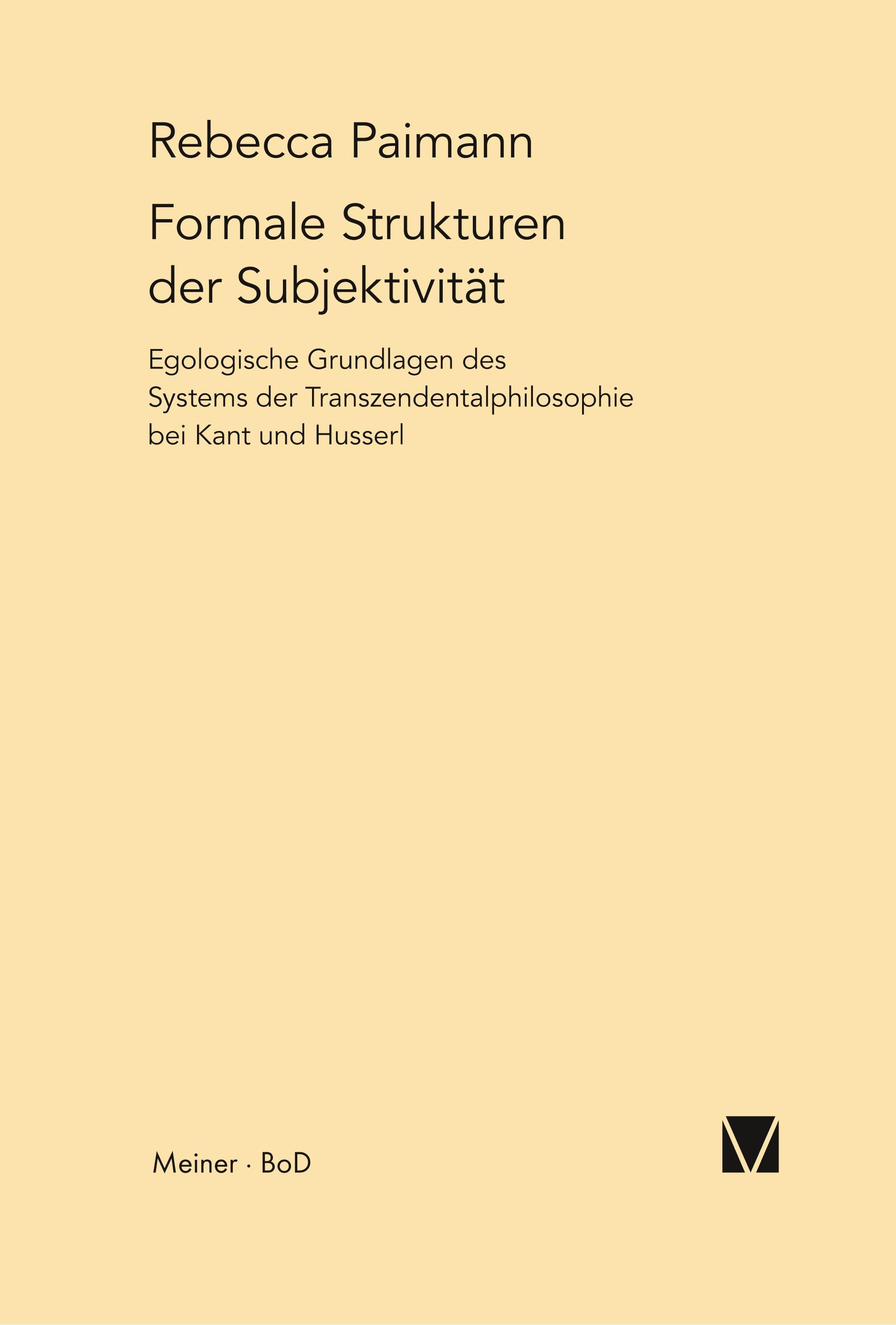 Vorderes Coverbild Formale Strukturen der Subjektivität