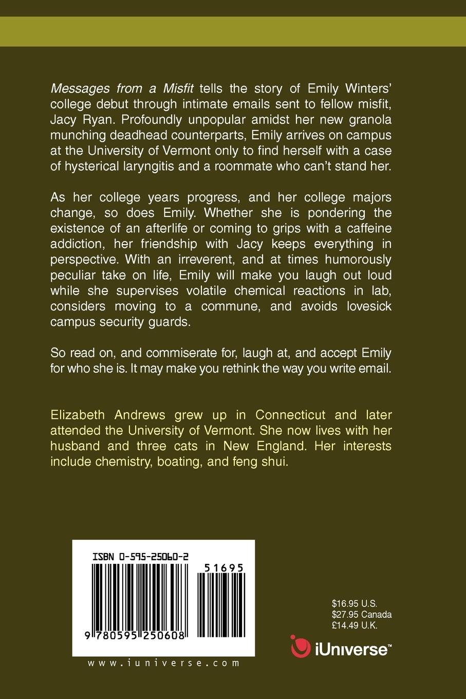 Rückseitencover Messages from a Misfit