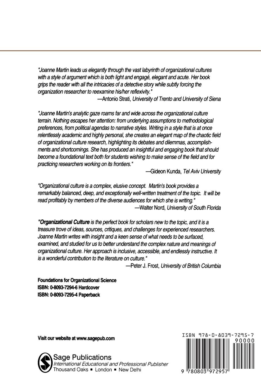 Rückseitencover Organizational Culture