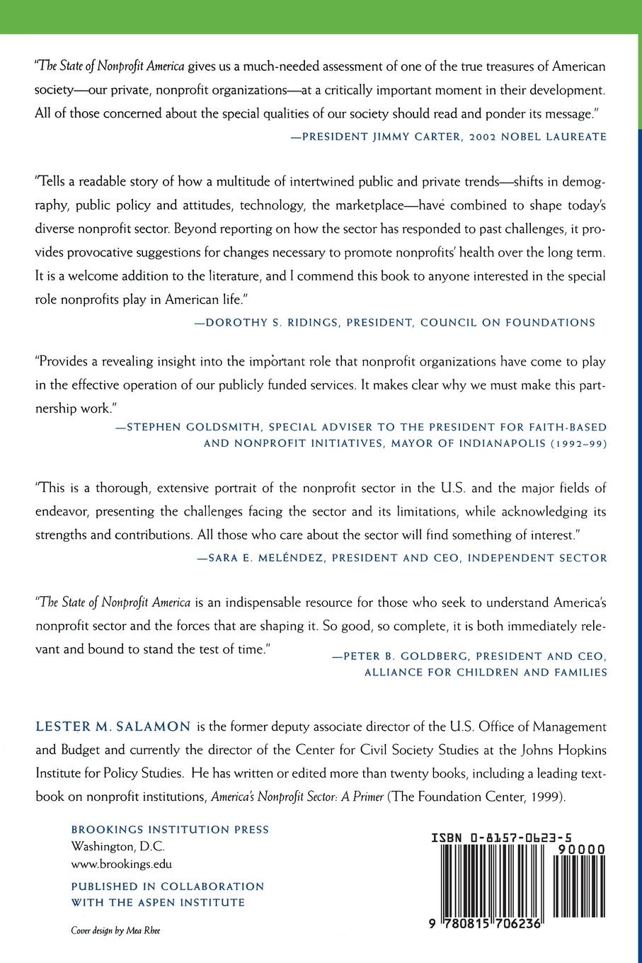 Rückseitencover State of Nonprofit America