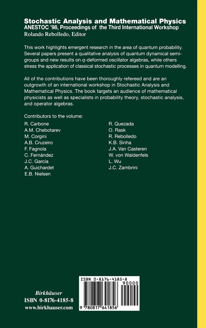 Rückseitencover Stochastic Analysis and Mathematical Physics