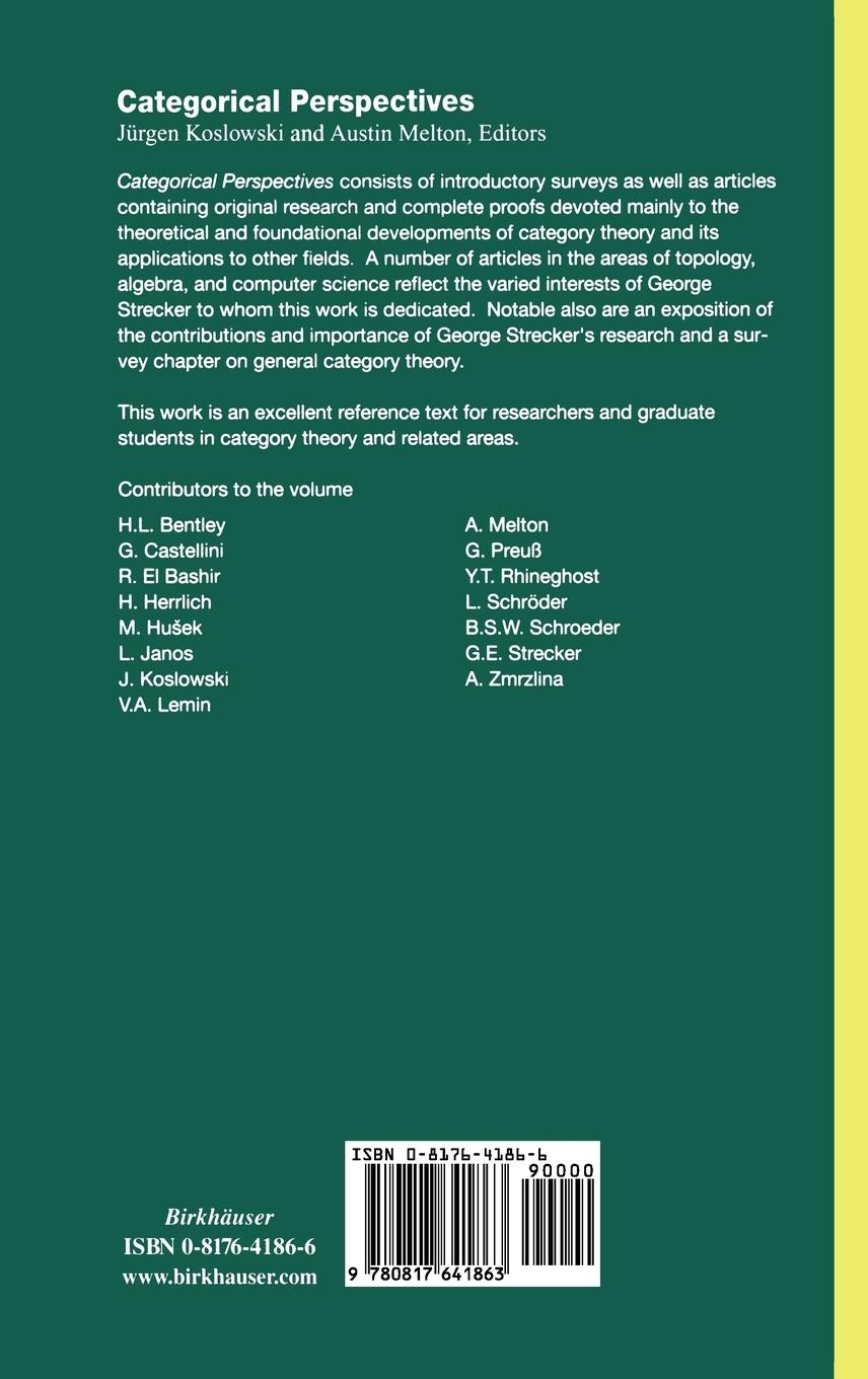 Rückseitencover Categorical Perspectives
