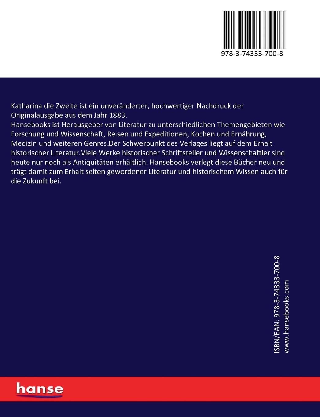 Rückseitencover Katharina die Zweite