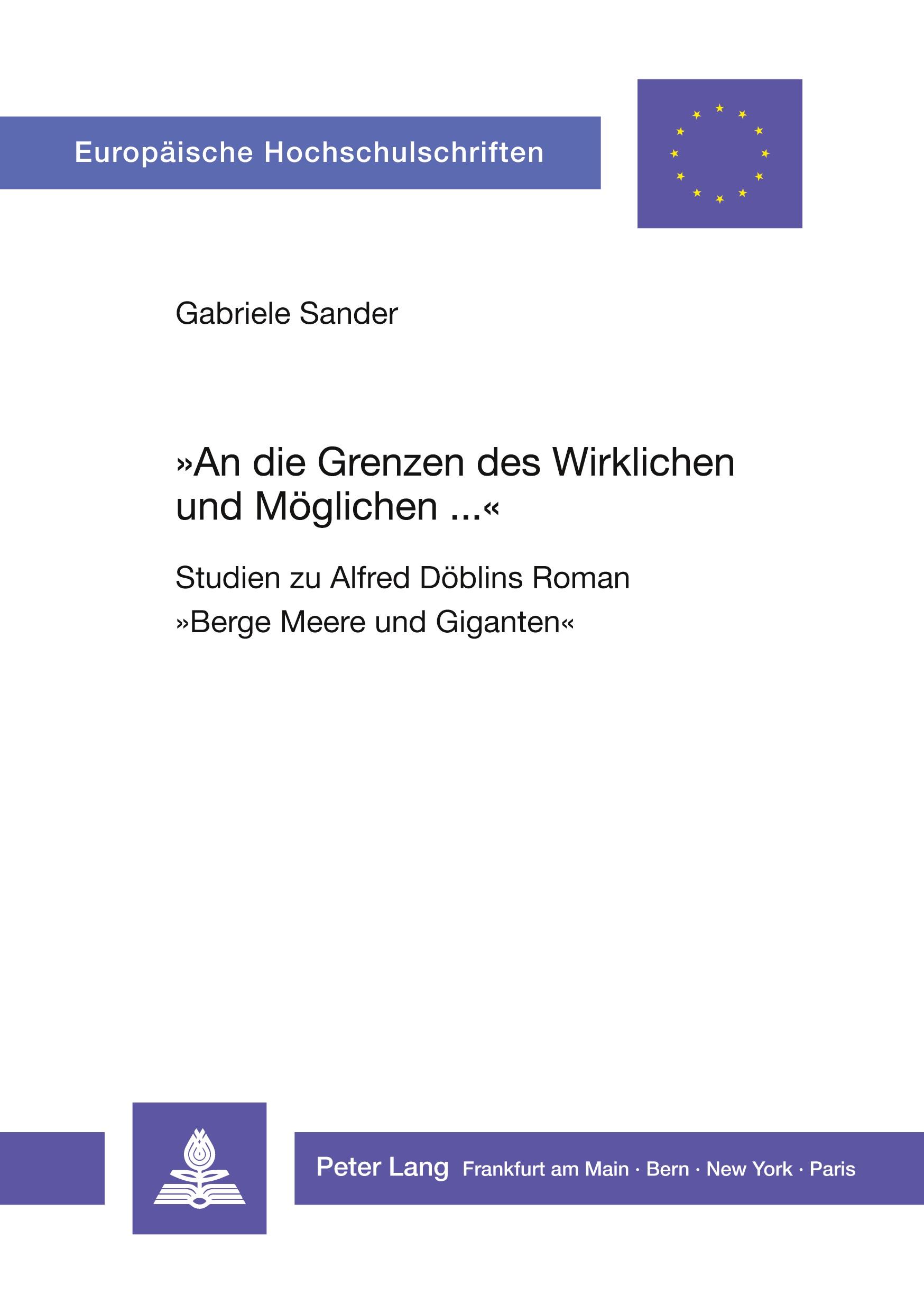 Vorderes Coverbild 'An die Grenzen des Wirklichen und Möglichen ...'