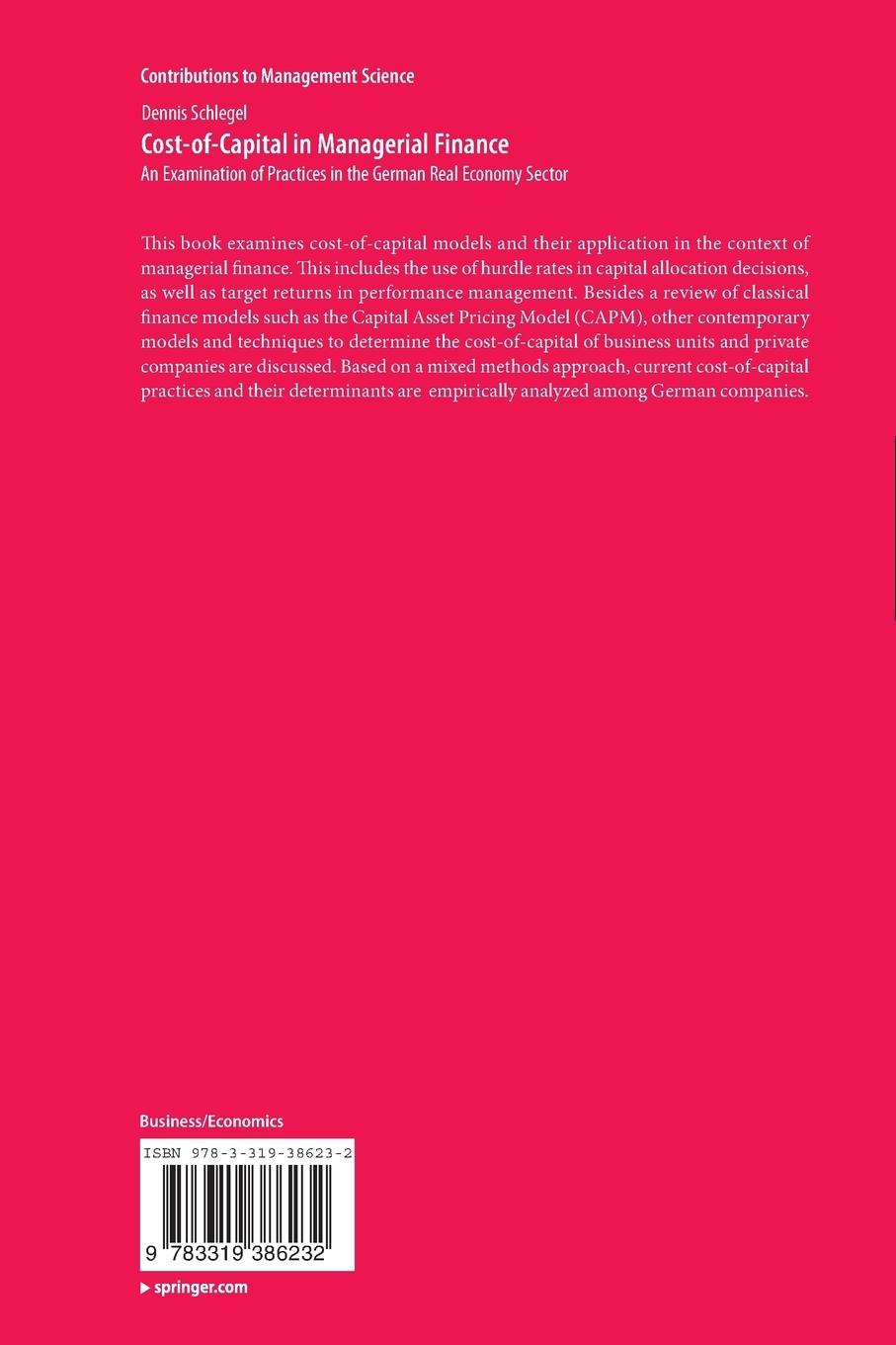 Rückseitencover Cost-of-Capital in Managerial Finance