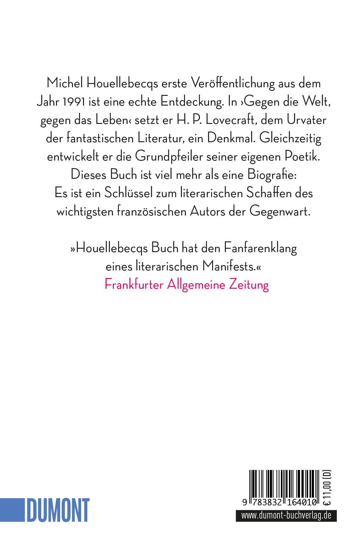 Rückseitencover Gegen die Welt, gegen das Leben