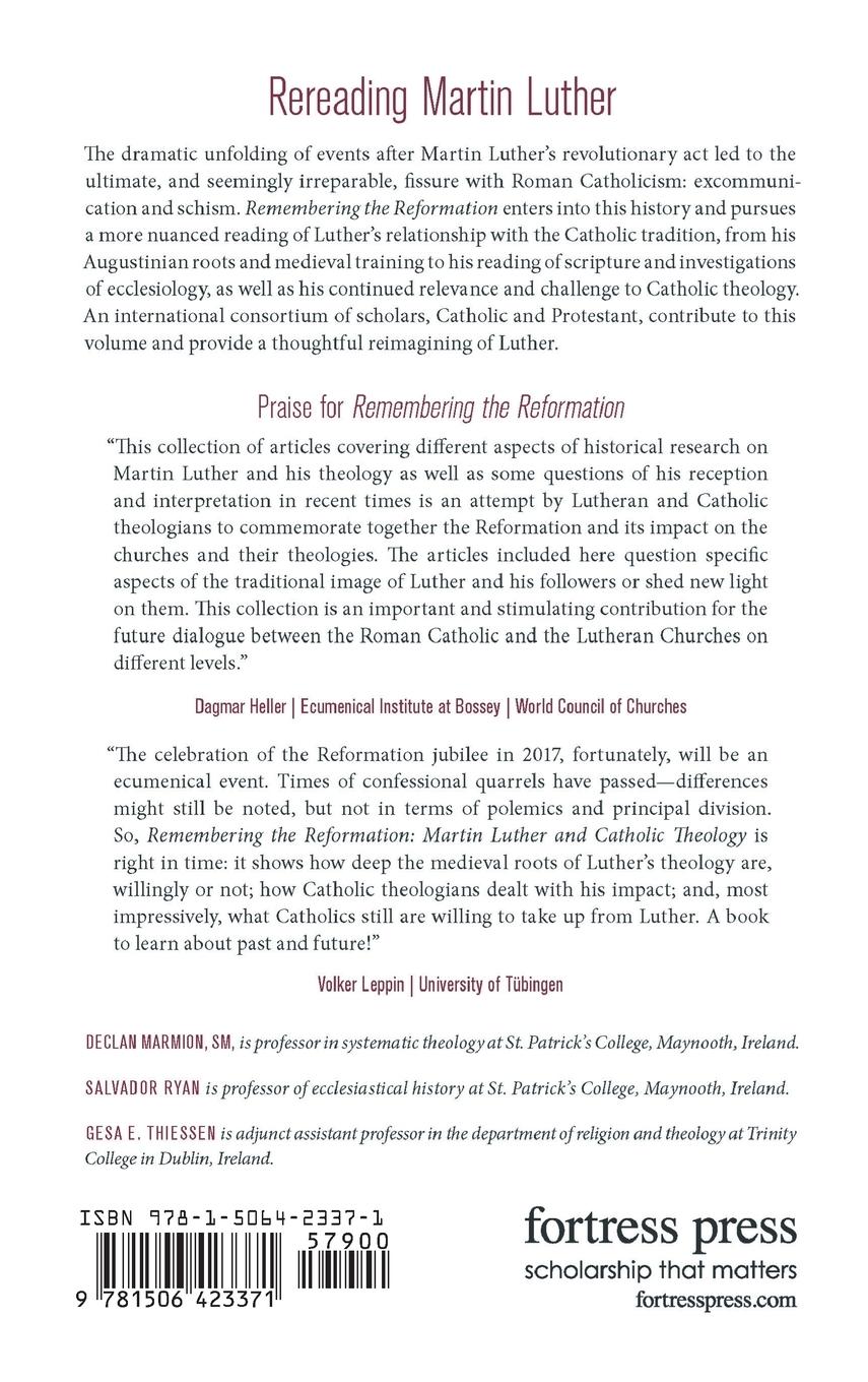 Rückseitencover Remembering the Reformation