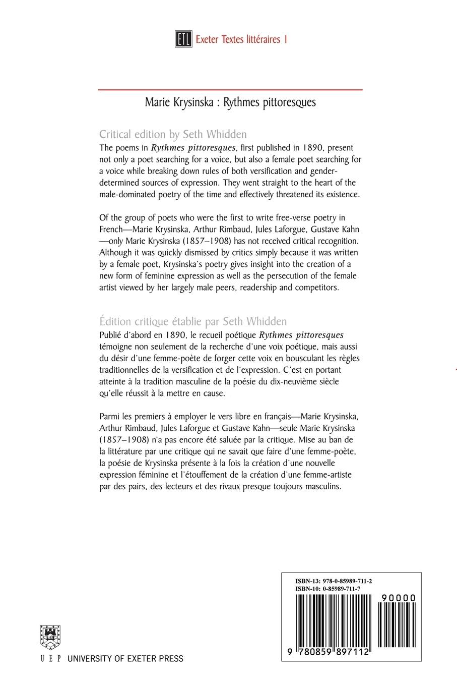 Rückseitencover Rythmes Pittoresques