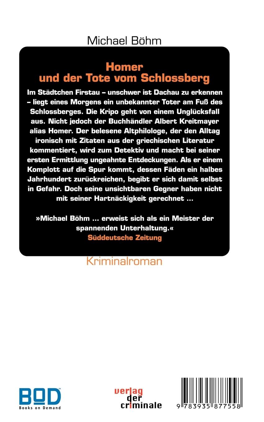 Rückseitencover Homer und der Tote vom Schlossberg