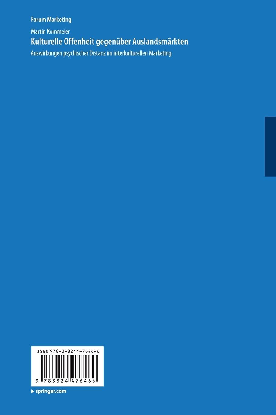 Rückseitencover Kulturelle Offenheit gegenüber Auslandsmärkten