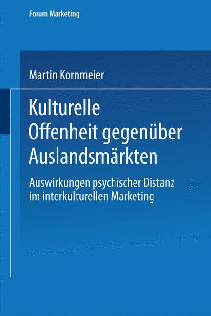 Vorderes Coverbild Kulturelle Offenheit gegenüber Auslandsmärkten