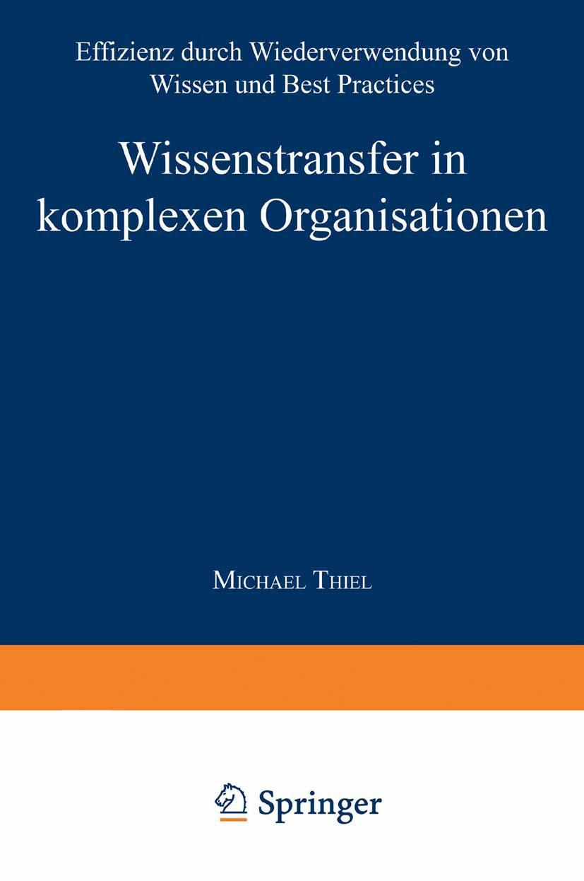 Vorderes Coverbild Wissenstransfer in komplexen Organisationen