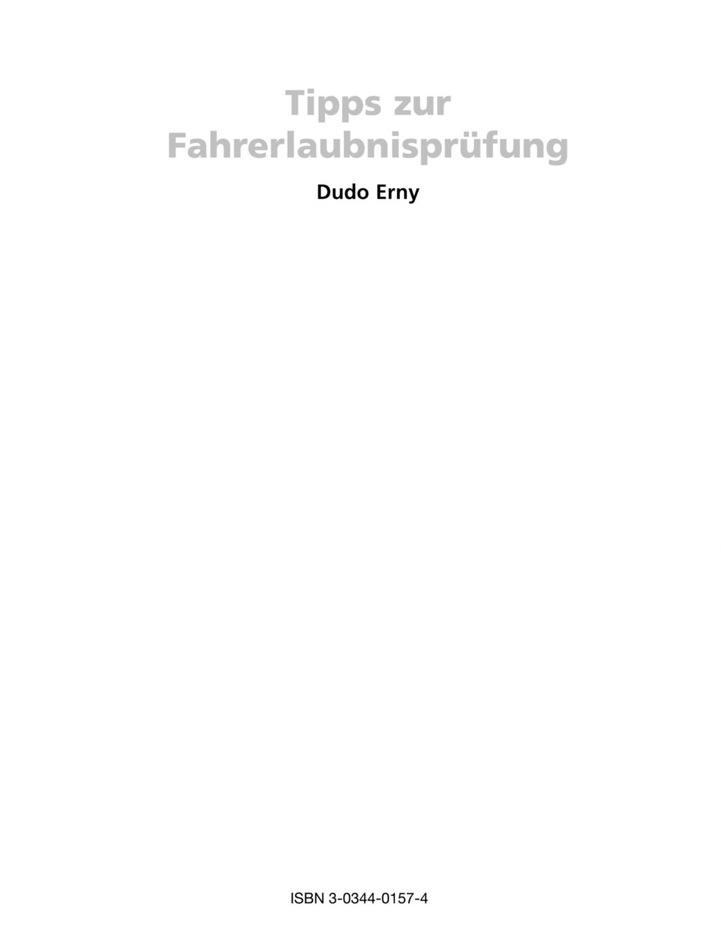 Rückseitencover Tipps zur Fahrerlaubnisprüfung