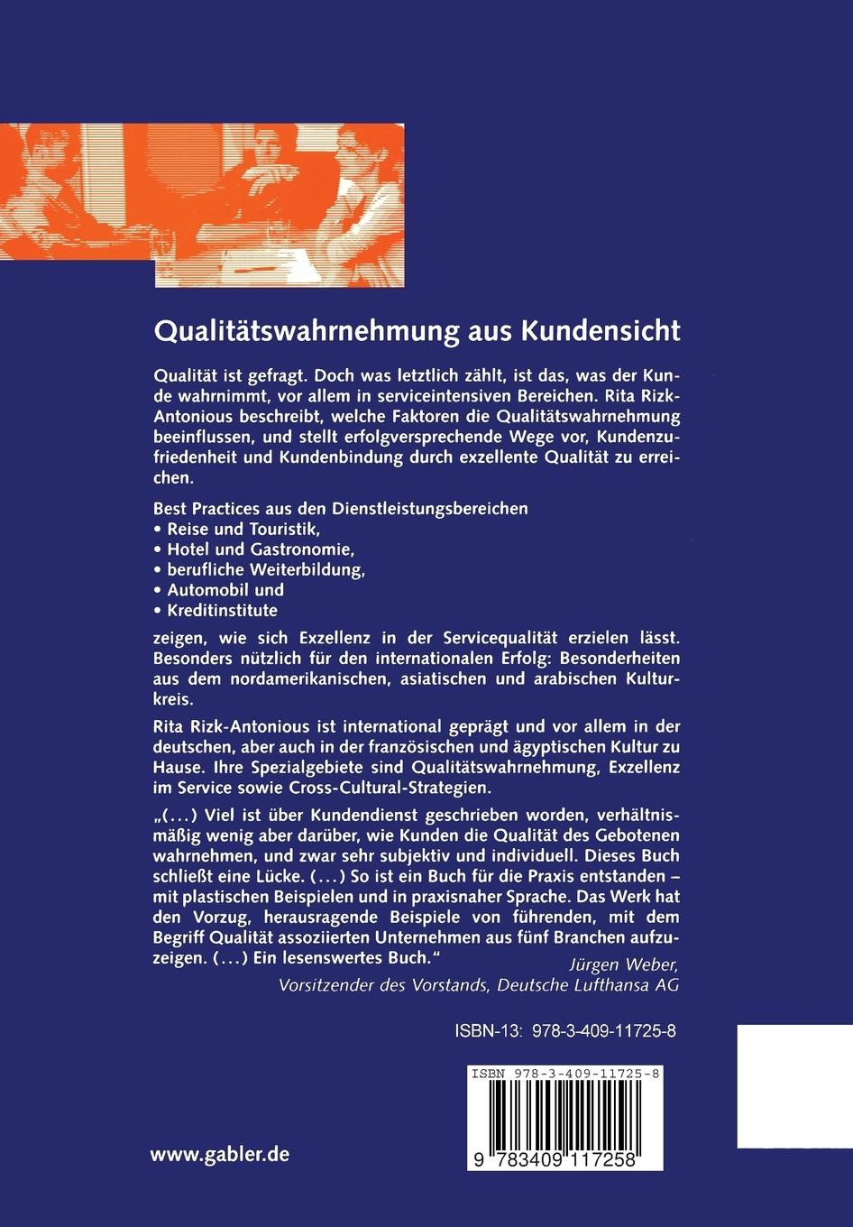 Rückseitencover Qualitätswahrnehmung aus Kundensicht