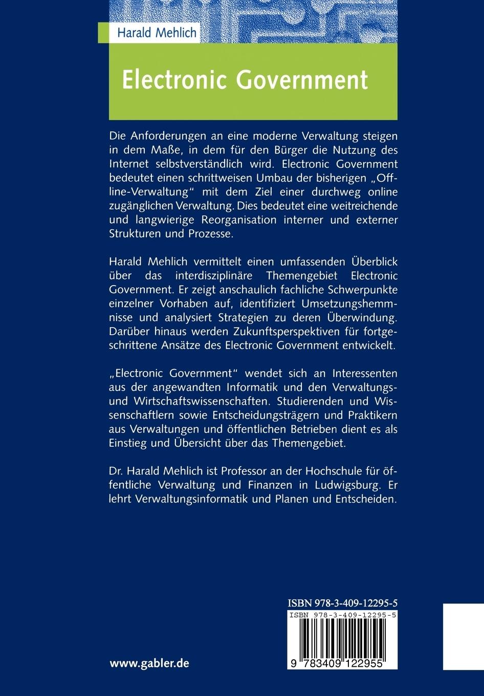 Rückseitencover Electronic Government
