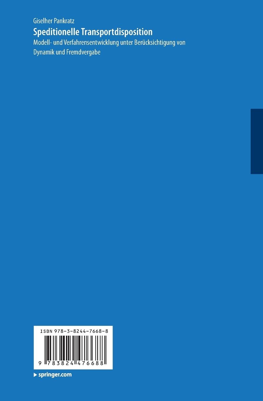 Rückseitencover Speditionelle Transportdisposition