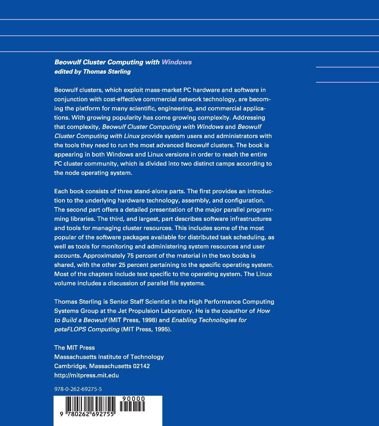 Rückseitencover Beowulf Cluster Computing with Windows