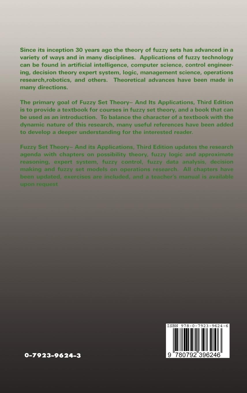 Rückseitencover Fuzzy Set Theory--And Its Applications