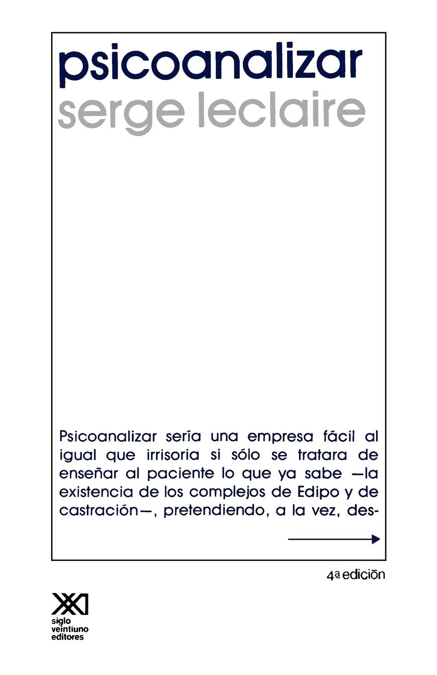 Vorderes Coverbild Psicoanalizar. Un Ensayo Sobre El Orden del Inconsciente y La Practica de La Letra