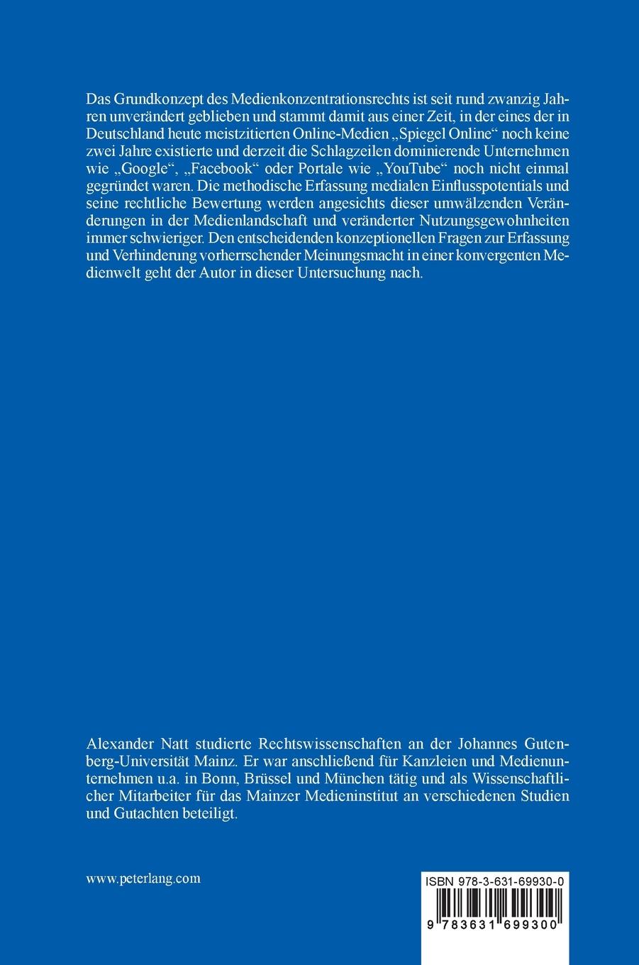 Rückseitencover Meinungsmacht in einer konvergenten Medienwelt