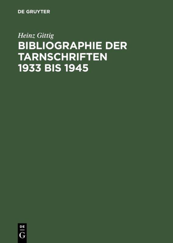 Vorderes Coverbild Bibliographie der Tarnschriften 1933 bis 1945