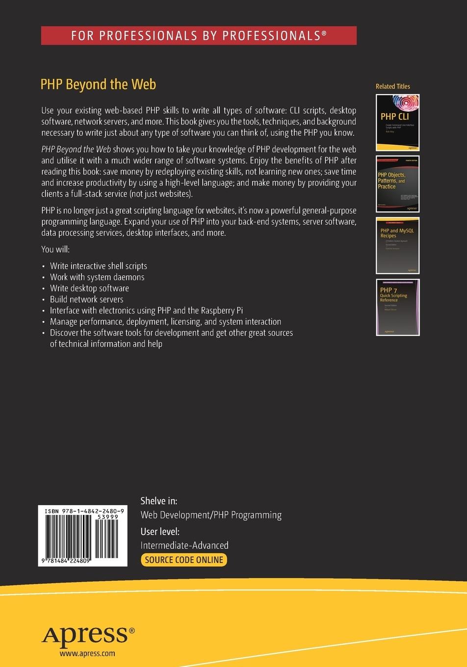 Rückseitencover PHP Beyond the Web