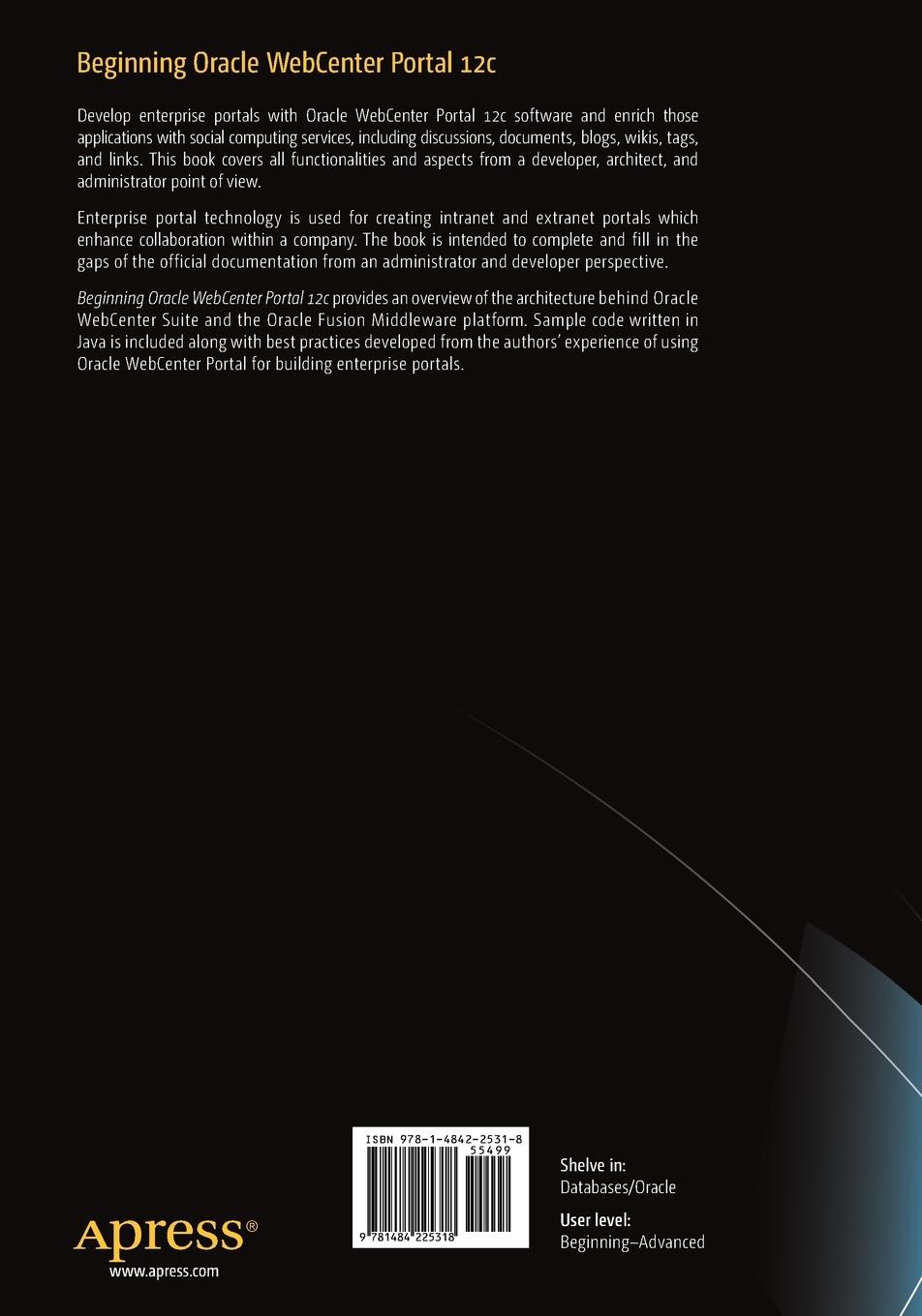 Rückseitencover Beginning Oracle WebCenter Portal 12c