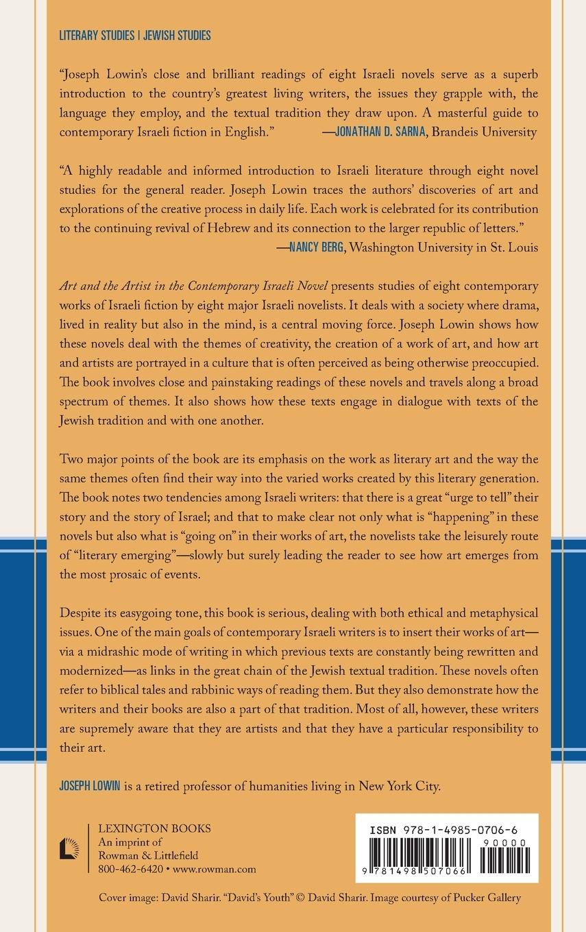 Rückseitencover Art and the Artist in the Contemporary Israeli Novel