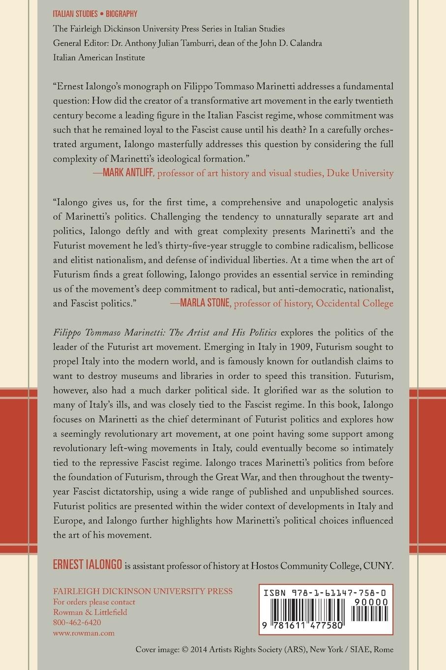 Rückseitencover Filippo Tommaso Marinetti