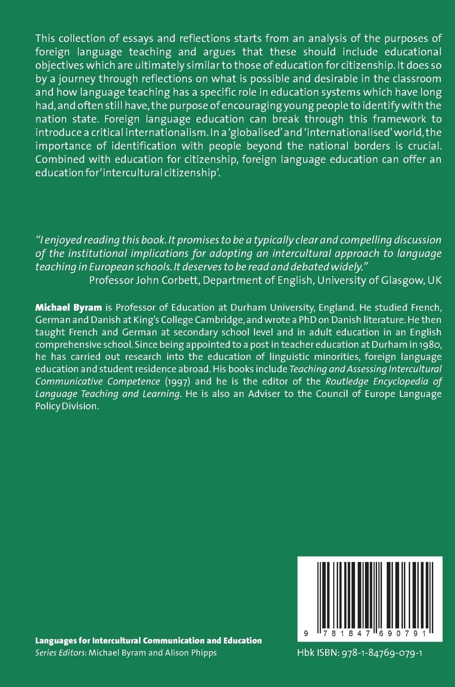 Rückseitencover From Foreign Language Education to Education for Intercultural Citizenship