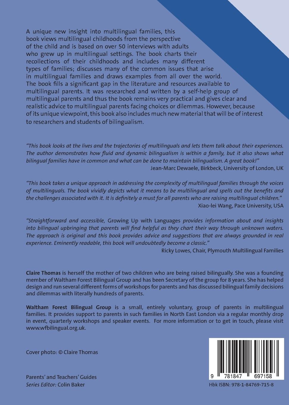 Rückseitencover Growing Up with Languages