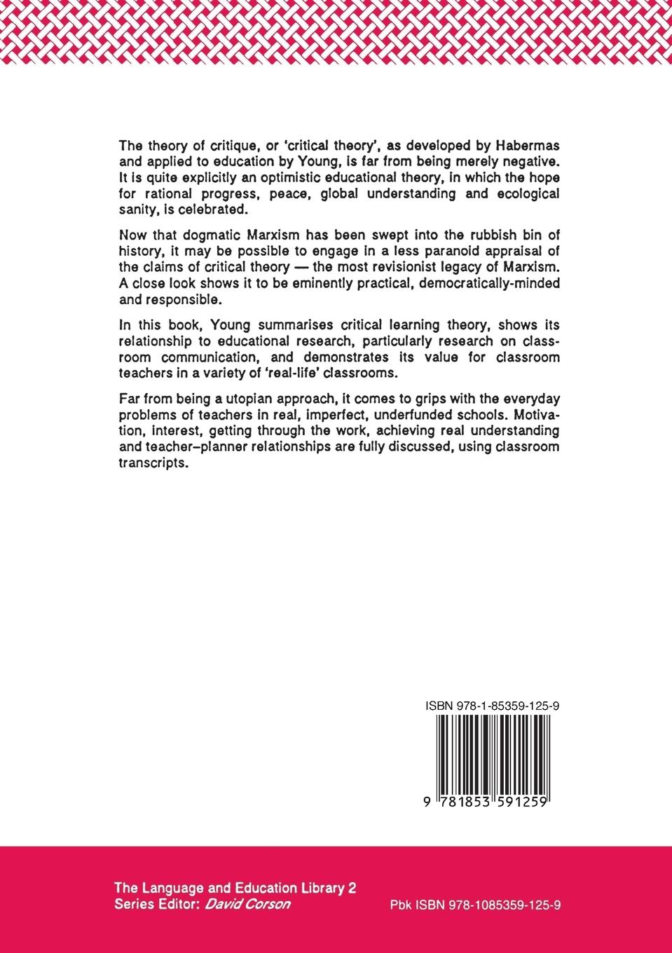 Rückseitencover Critical Theory and Classroom Talk