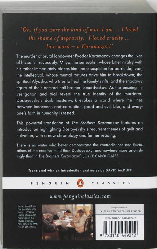 Rückseitencover The Brothers Karamazov