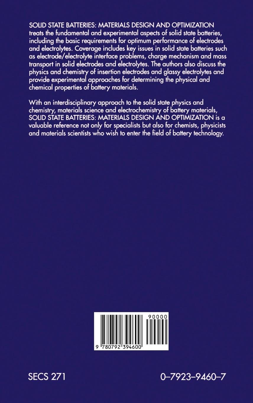 Rückseitencover Solid State Batteries: Materials Design and Optimization