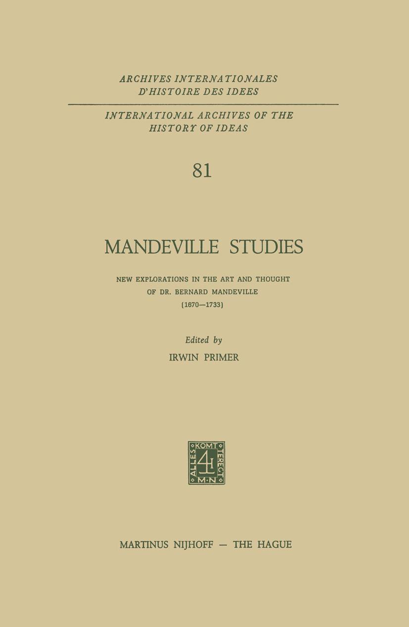 Vorderes Coverbild Mandeville Studies