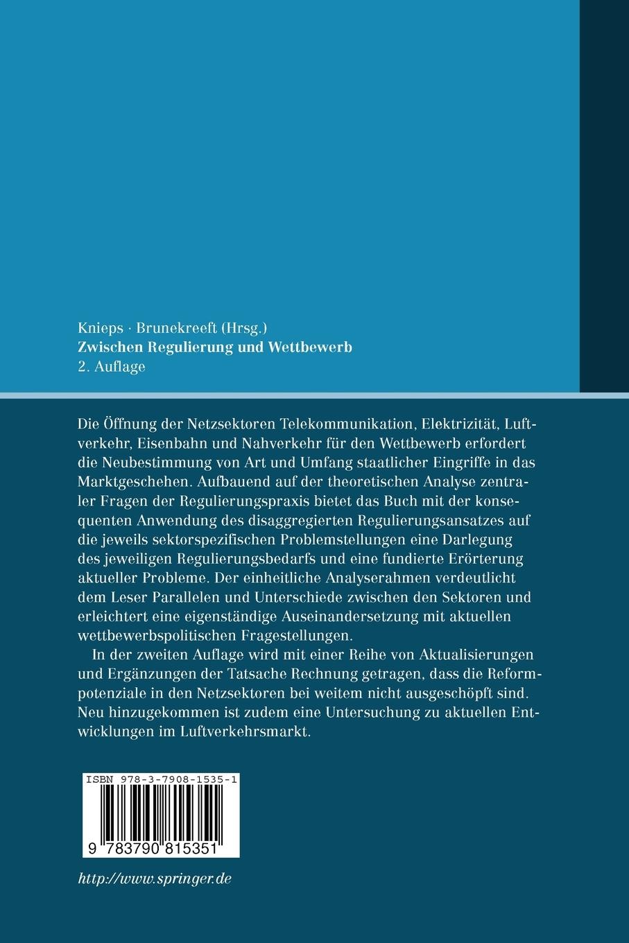 Rückseitencover Zwischen Regulierung und Wettbewerb