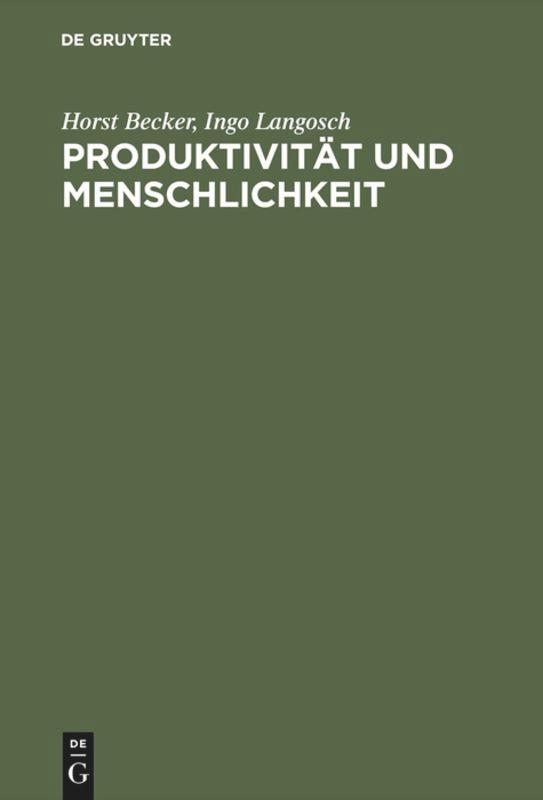 Vorderes Coverbild Produktivität und Menschlichkeit