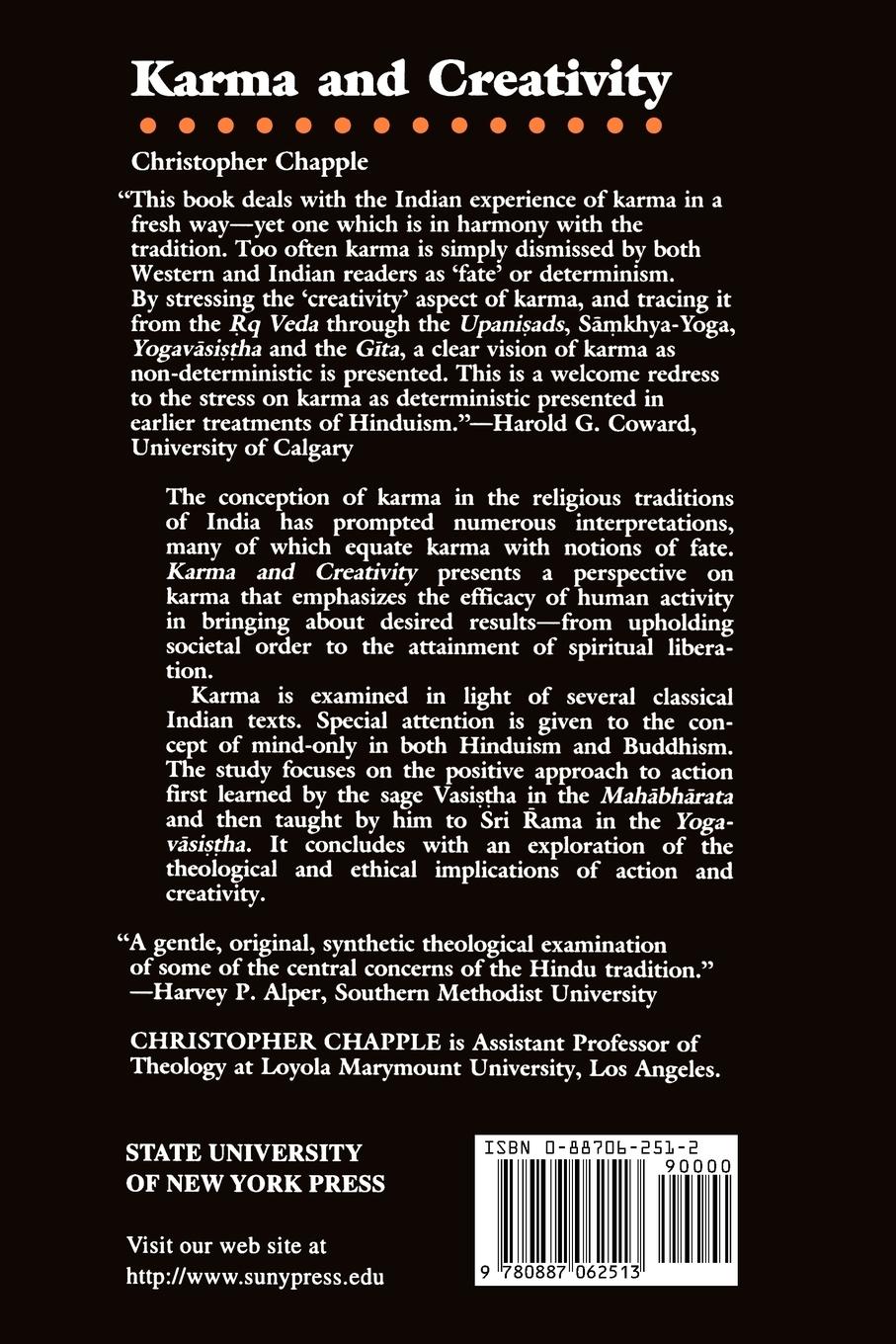 Rückseitencover Karma and Creativity