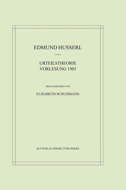 Vorderes Coverbild Urteilstheorie Vorlesung 1905