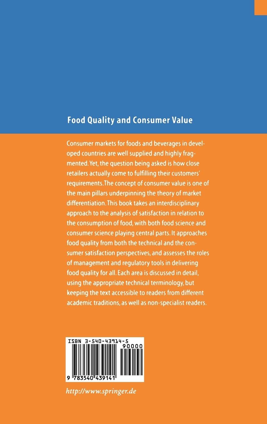 Rückseitencover Food Quality and Consumer Value