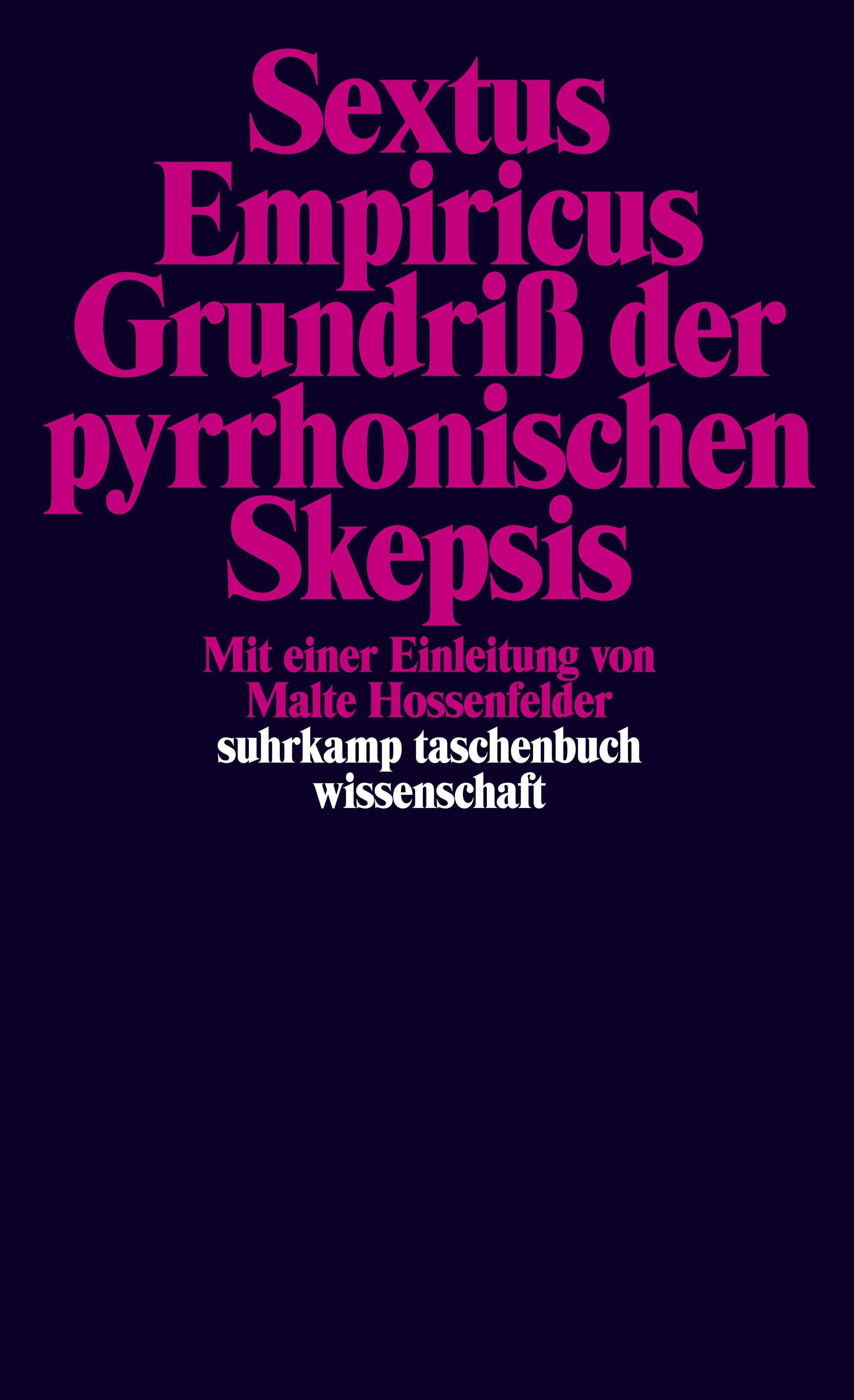 Vorderes Coverbild Grundriß der pyrrhonischen Skepsis