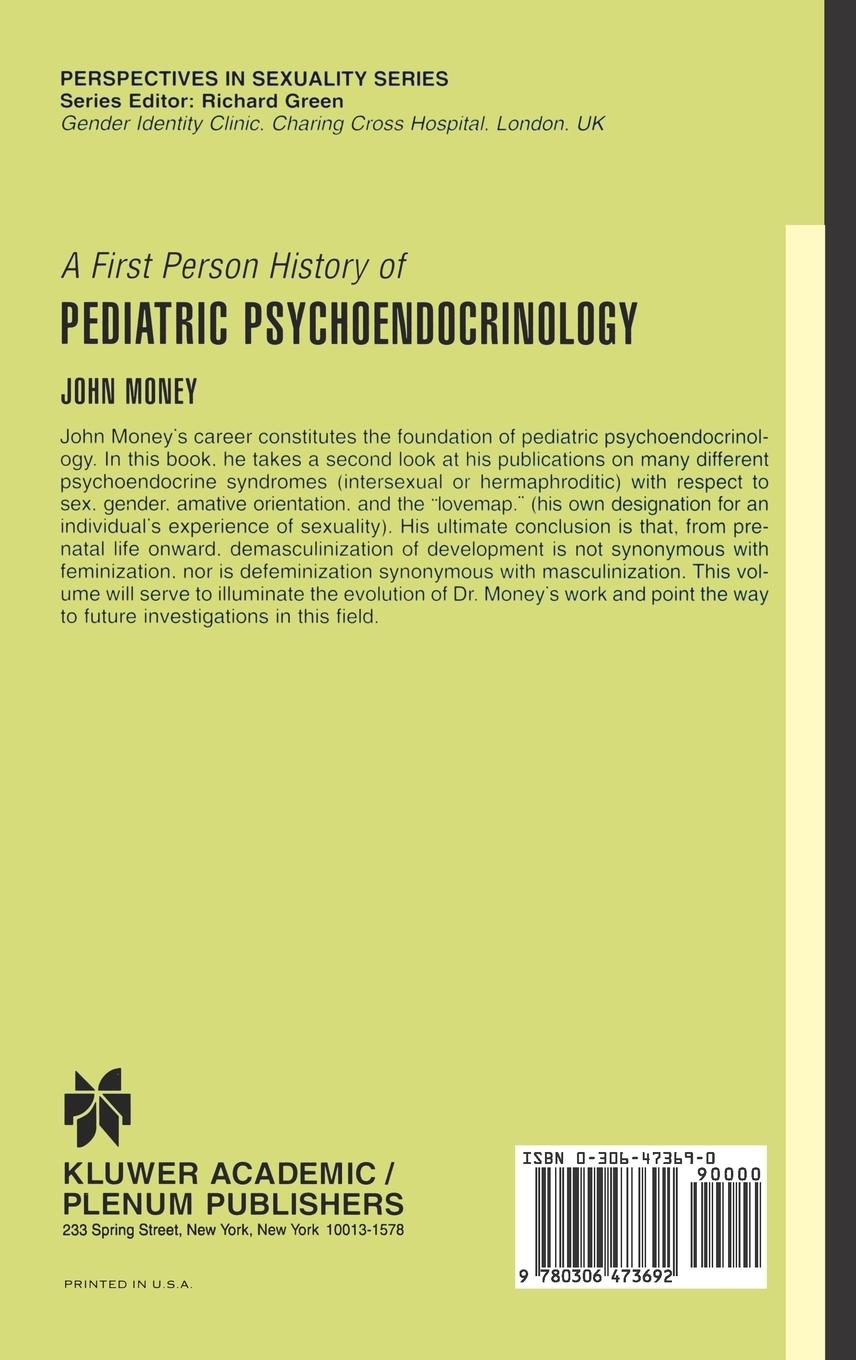 Rückseitencover A First Person History of Pediatric Psychoendocrinology