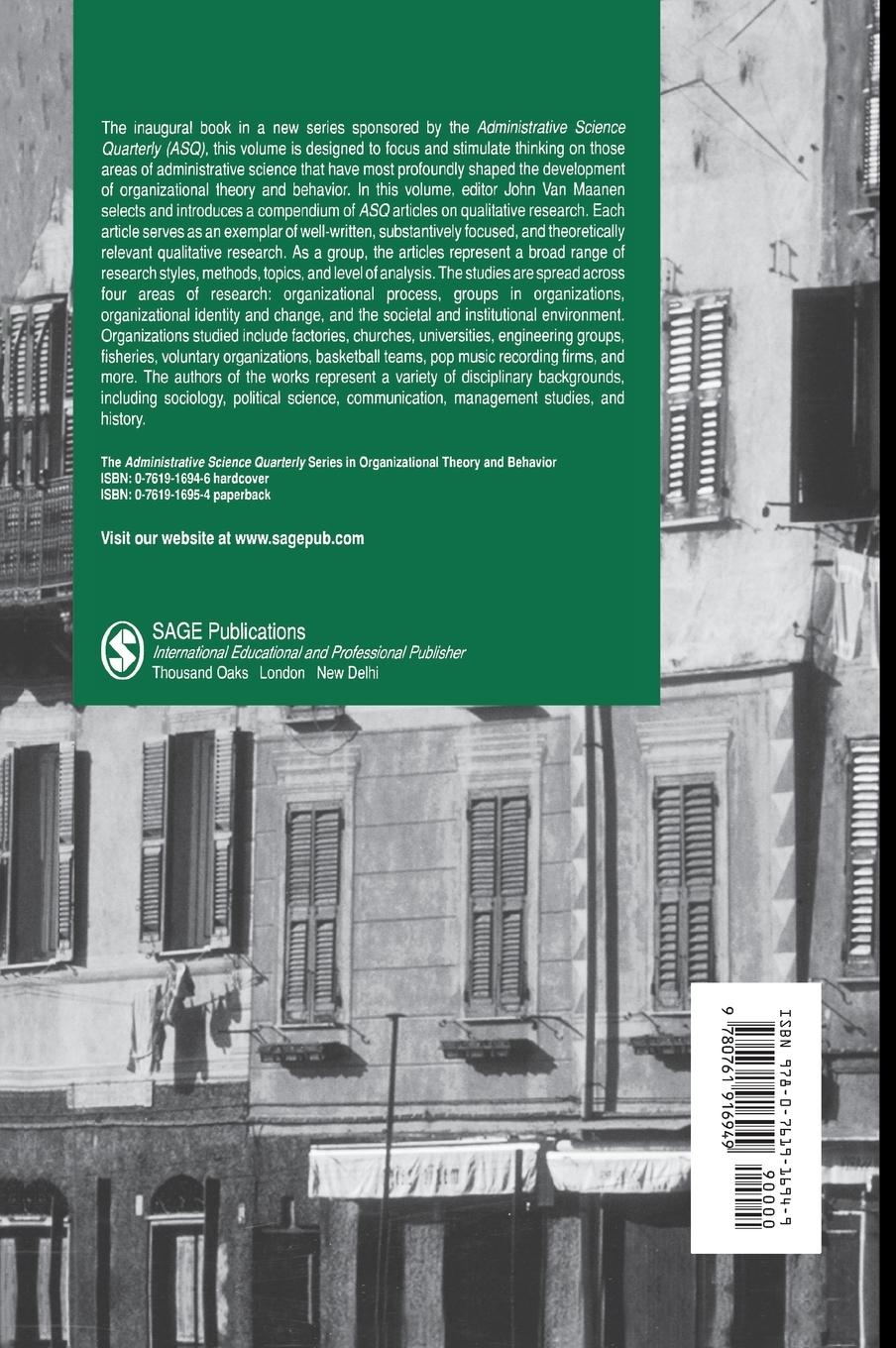 Rückseitencover Qualitative Studies of Organizations