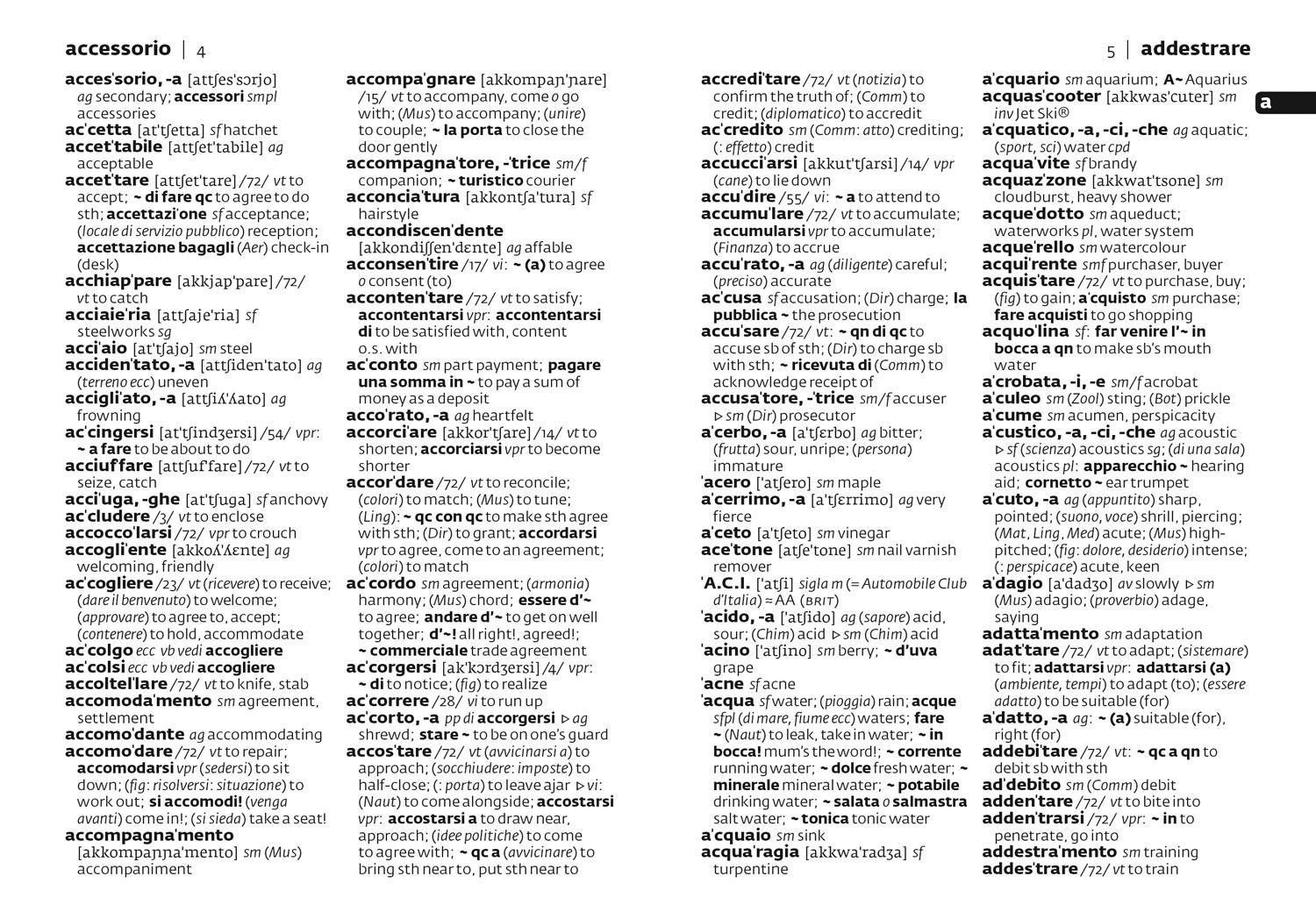 Beispielinhalt (Bild) Collins Italian Dictionary: Pocket Edition