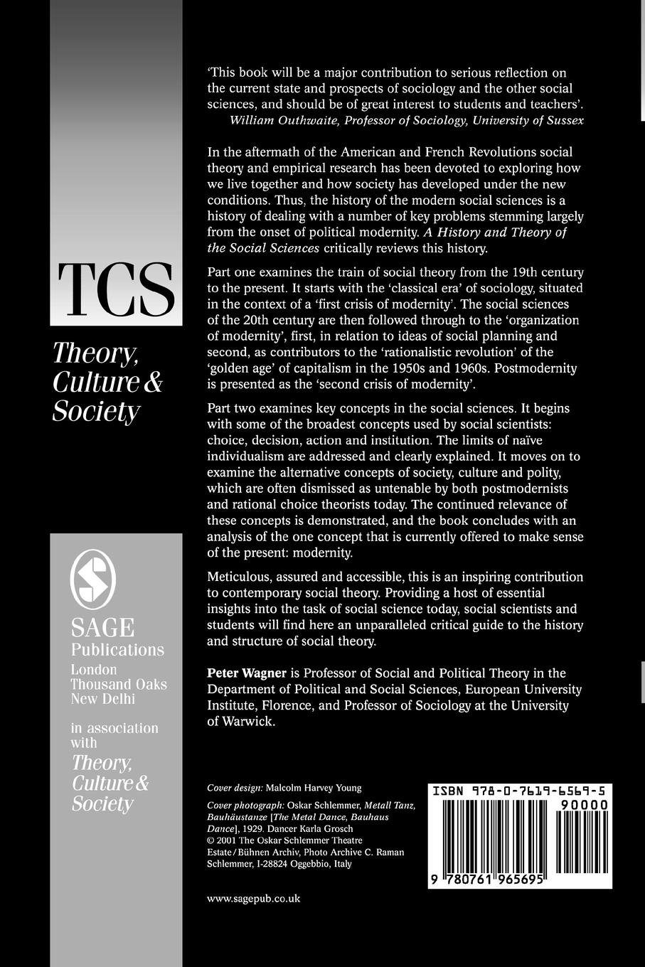 Rückseitencover A History and Theory of the Social Sciences