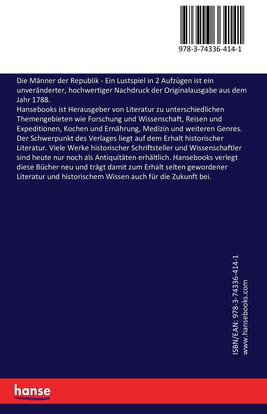 Rückseitencover Die Männer der Republik