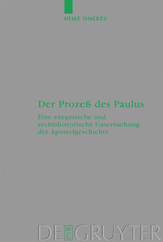 Vorderes Coverbild Der Prozeß des Paulus
