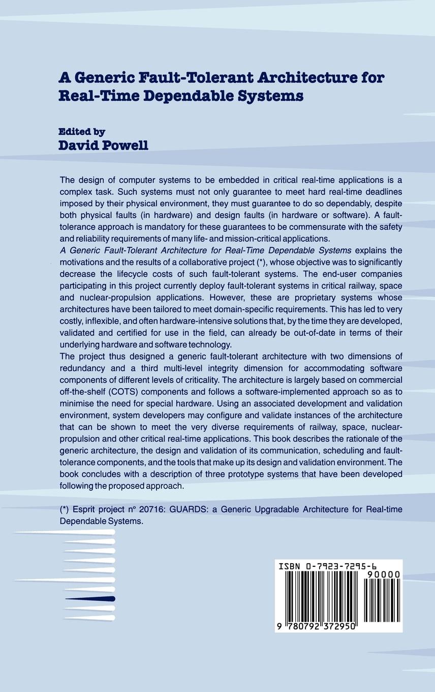 Rückseitencover A Generic Fault-Tolerant Architecture for Real-Time Dependable Systems
