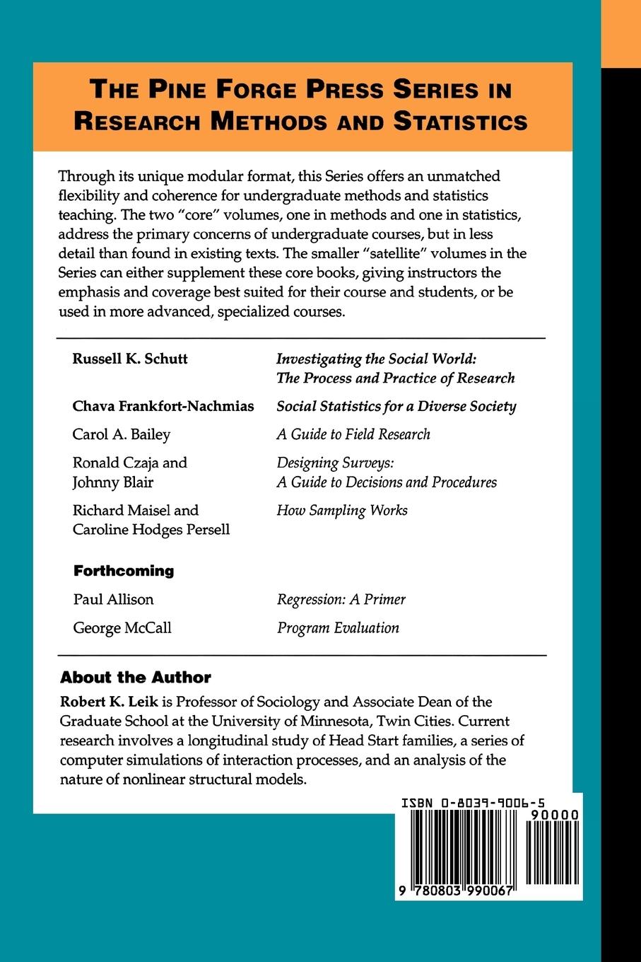 Rückseitencover Experimental Design and the Analysis of Variance